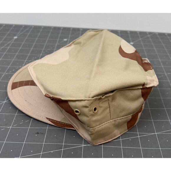 US Marine Corps USMC EGA Desert DCU 3 Color Camo Desert Storm Sz. M Cap Hat - Picture 2 of 5